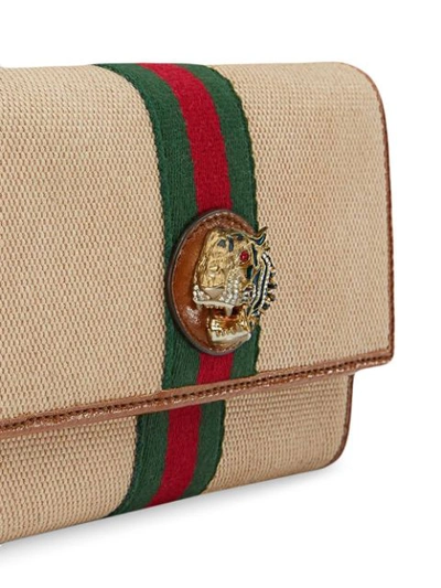 Shop Gucci Rajah Continental Wallet In Braun