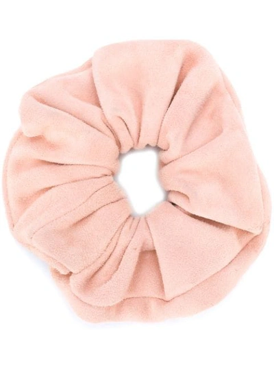 Shop Manokhi Suede Hair Scrunchie In Pink