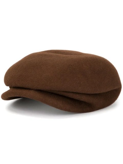 Shop Nehera Felt Flat Cap In Brown