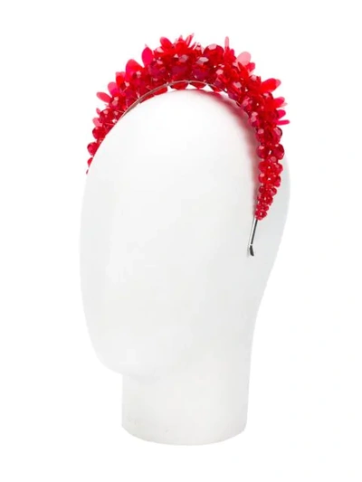 Simone Rocha Floral Appliqué Hair Band In Red