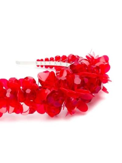 Simone Rocha Floral Appliqué Hair Band In Red