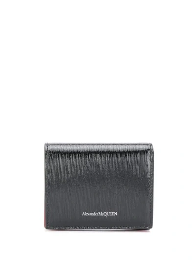 Shop Alexander Mcqueen Embellished Logo Wallet In 1000 -  Black