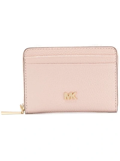 Shop Michael Michael Kors Zipped Logo Wallet In 187 Soft Pink