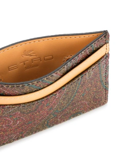 Shop Etro Paisley Cardholder In Brown