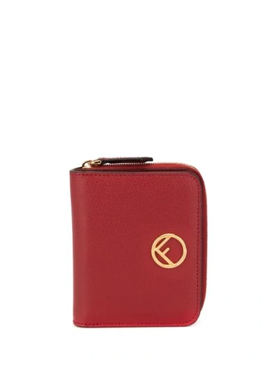 Shop Fendi Zipped Mini Wallet In Red