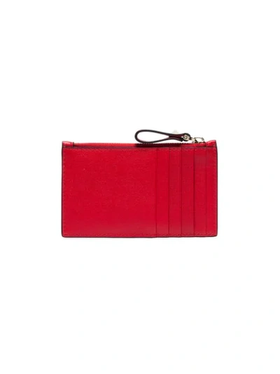 Shop Valentino Vlogo Card-holder In Red