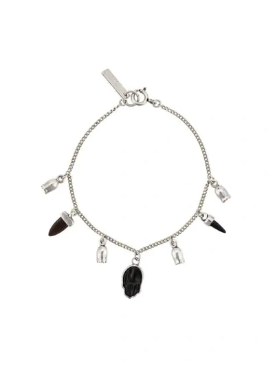 Shop Isabel Marant Buffalo Horn Charm Bracelet In Black Silver