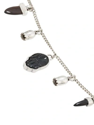 Shop Isabel Marant Buffalo Horn Charm Bracelet In Black Silver