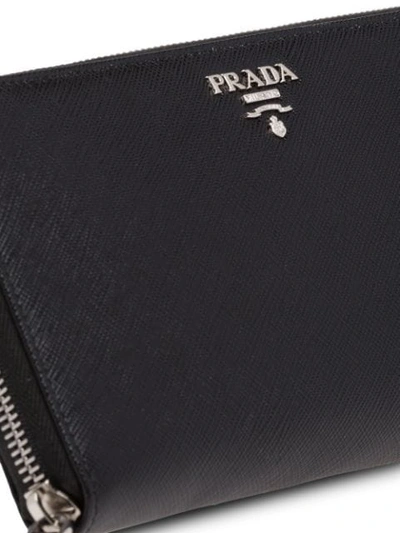 Shop Prada Large Saffiano Leather Wallet - Black