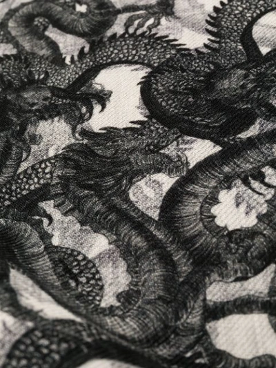 Shop Wunderkind Dragon Print Scarf In Black