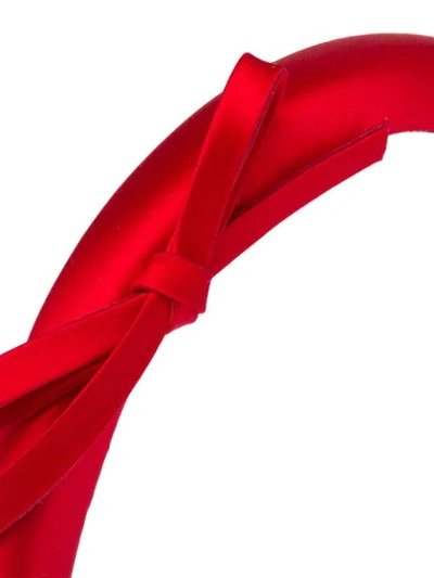 Shop Prada Bow-detail Slip-on Headband In Red