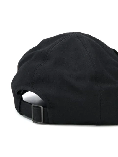 Shop Yohji Yamamoto Appliqué Detail Cap In Black