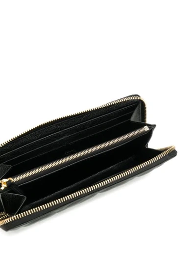 Shop Fendi Ff Zip Around Wallet In Black