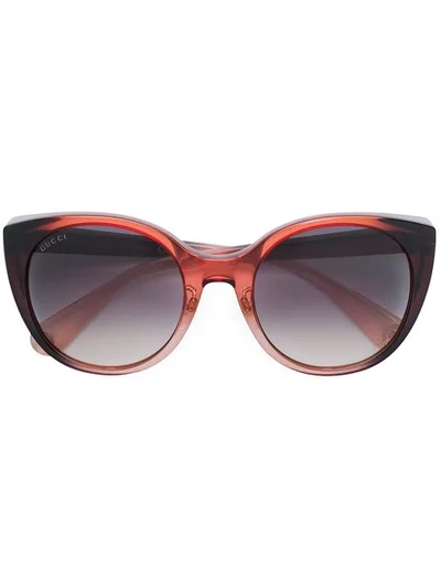 Shop Gucci Cat Eye Translucent Sunglasses In Brown