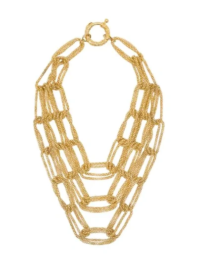 Shop Rosantica Tri Chain-link Necklace In Gold