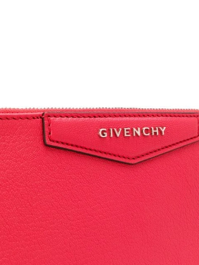 Shop Givenchy Antigona Zipped Pouch In Red