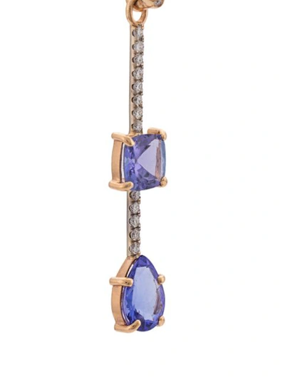 Shop Irene Neuwirth 18kt Rose Gold, Double Tanzanite And Diamond One-of-a-kind Earring - Pink