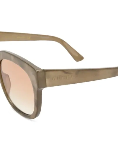 Shop Gucci Square Frame Sunglasses In Neutrals