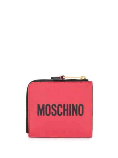 Shop Moschino Roman Teddy Bear Zipped Wallet In Red