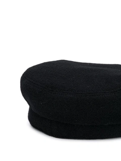 Maison Michel Abby Embellished Wool-felt Cap In Black