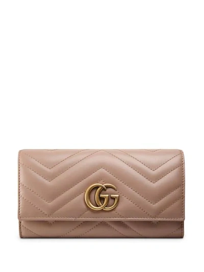 Shop Gucci Gg Marmont Wallet In Pink