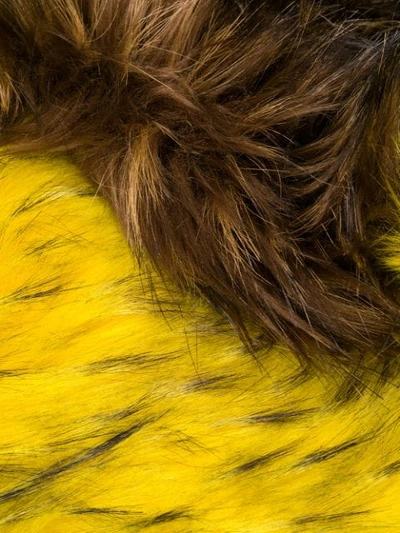 Shop Versace Faux Fur Scarf In A8067 Brown +yellow