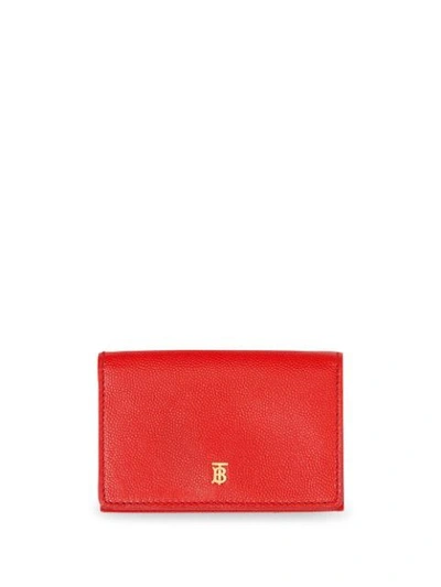 Shop Burberry Small Folding Wallet In Red