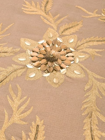 Shop Janavi Floral Embroidered Scarf - Brown