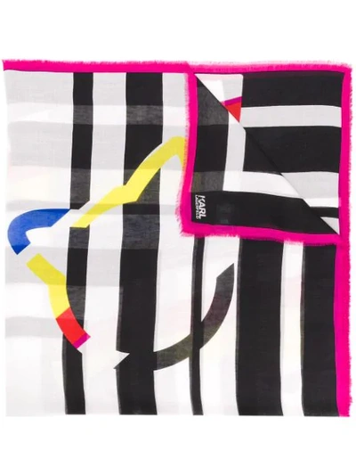 Shop Karl Lagerfeld Choupette Print Scarf - Multicolour