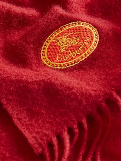 Shop Burberry The  Bandana In Embroidered Cashmere In Red