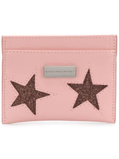 Shop Stella Mccartney Star Embellished Cardholder - Pink
