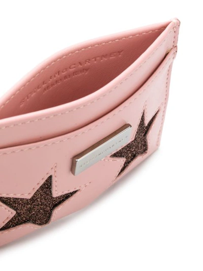 Shop Stella Mccartney Star Embellished Cardholder - Pink