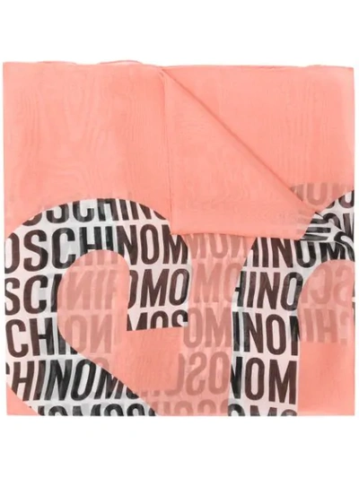 Shop Moschino Logo Scarf In Pink