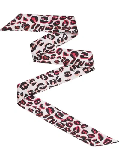 Shop Fendi Logo Splash Print Wrappy Scarf - Pink