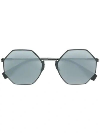 Shop Fendi Eyewear Tinted Octagon Shaped Sunglasses - Black