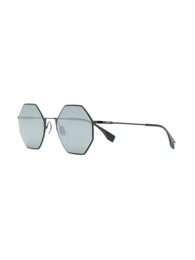 Shop Fendi Eyewear Tinted Octagon Shaped Sunglasses - Black