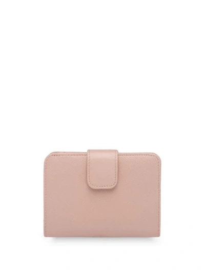 Shop Prada Saffiano Leather Bifold Wallet In Pink