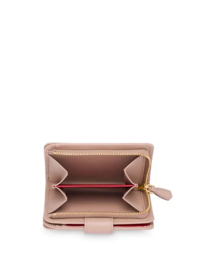 Shop Prada Saffiano Leather Bifold Wallet In Pink