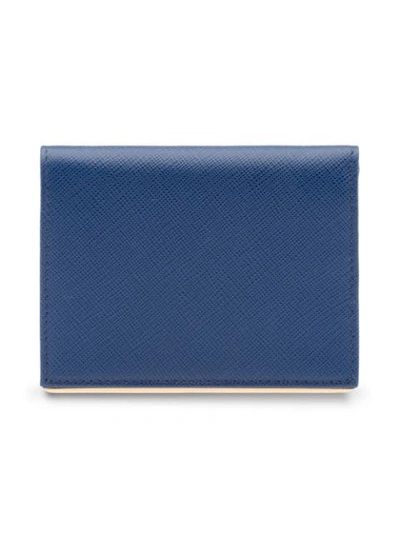 Shop Prada Logo-plaque Folding Wallet In Blue