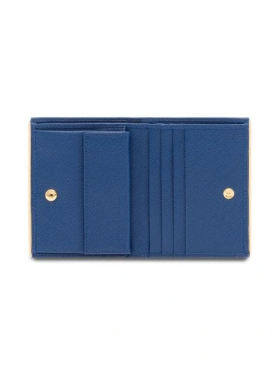 Shop Prada Logo-plaque Folding Wallet In Blue