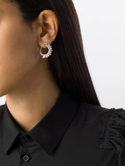 Shop Colette 18kt White Gold Diamond Open Hoop Earrings