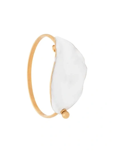 Shop Marni Central Stone Bangle In Gold