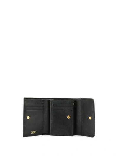 PRADA SAFFIANO TRI-FOLD WALLET - 黑色