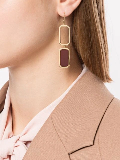 Shop Julia Davidian Jasper Earrings In Gold