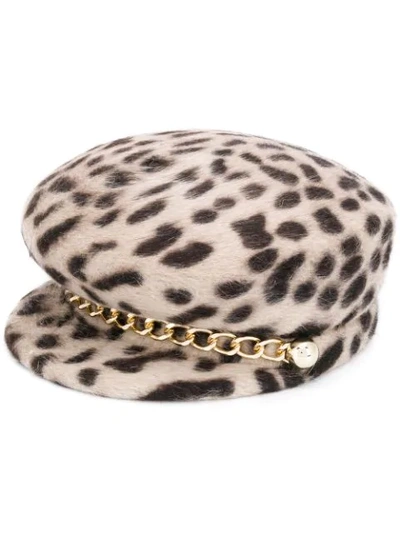 Shop Eugenia Kim Leopard Print Hat - Neutrals