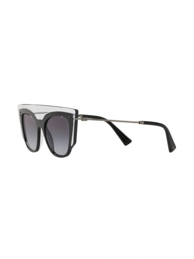 Shop Valentino Garavani Cat Eye Sunglasses In Black