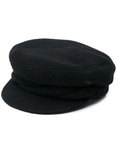 Shop Maison Michel Black Abby Wool Sailor Hat
