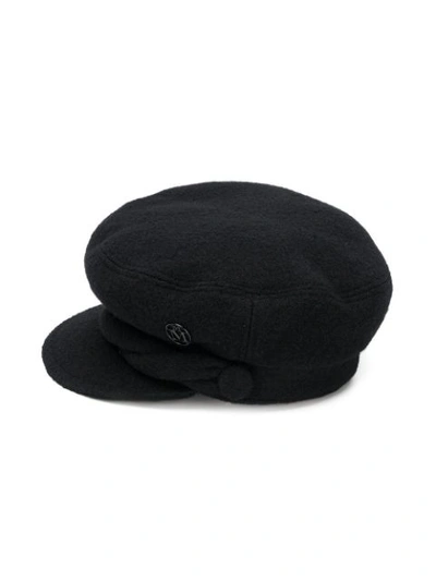 Shop Maison Michel Black Abby Wool Sailor Hat