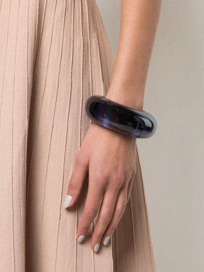 Shop Lizzie Fortunato Arc Cuff Bracelet In Blue