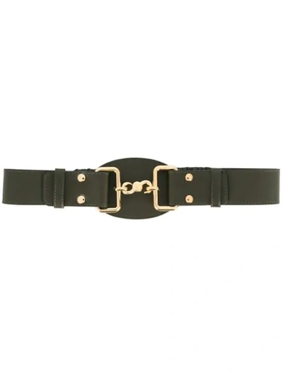 Shop Rochas Elasticated Strap Belt In Green